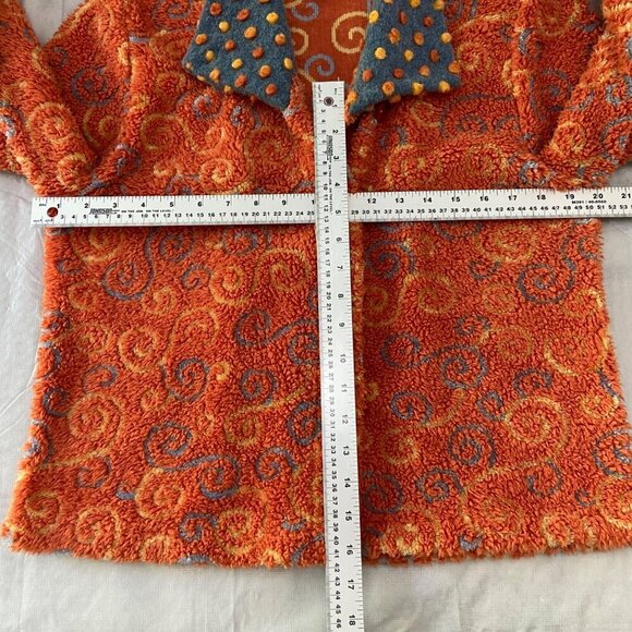 Stunning TLB Design cardigan Jacket Orange grey Blue popcorn Textured Size Large - Picture 10 of 12